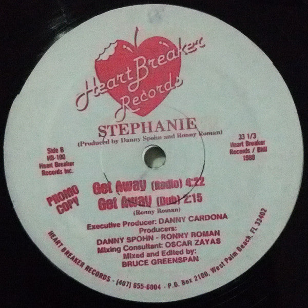 Stephanie (3) : Get Away (12", Single, Whi)