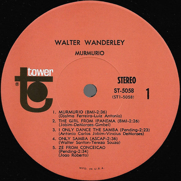 Walter Wanderley : Murmúrio (Murmur Of Love) (LP, Album)