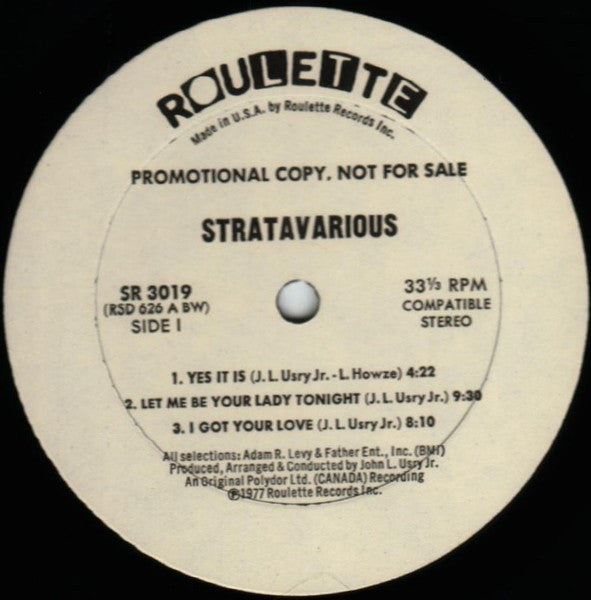 Stratavarious : Stratavarious (LP, Album, Promo)