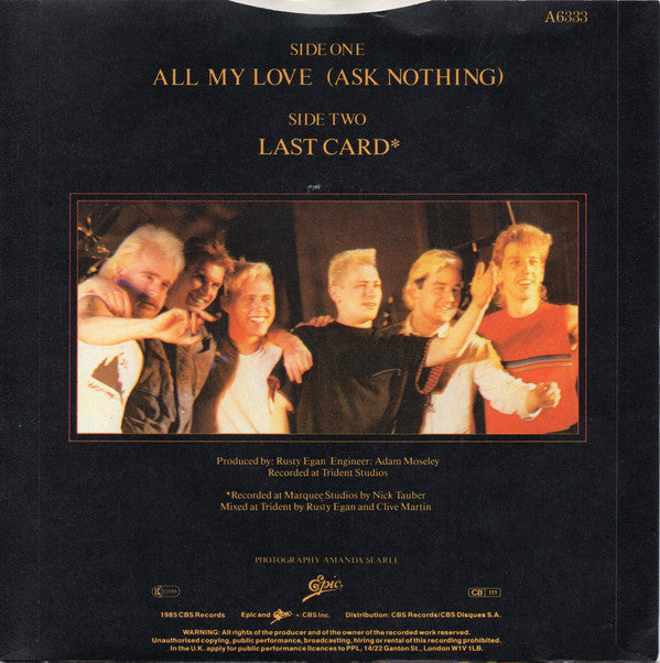 Spear Of Destiny : All My Love (Ask Nothing) (7", Single)