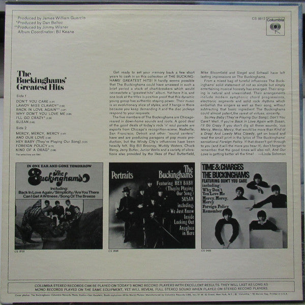 The Buckinghams : Greatest Hits (LP, Comp, Ter)