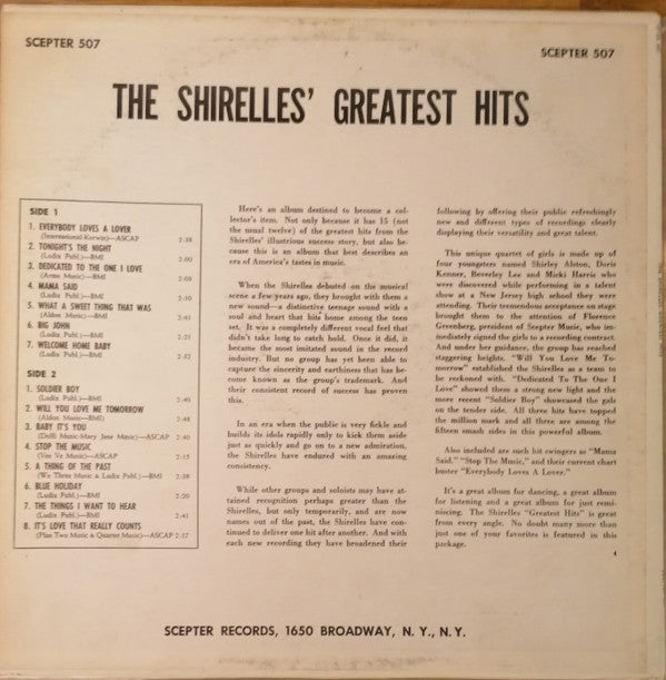 The Shirelles : The Shirelles' Greatest Hits (LP, Comp, Mono)