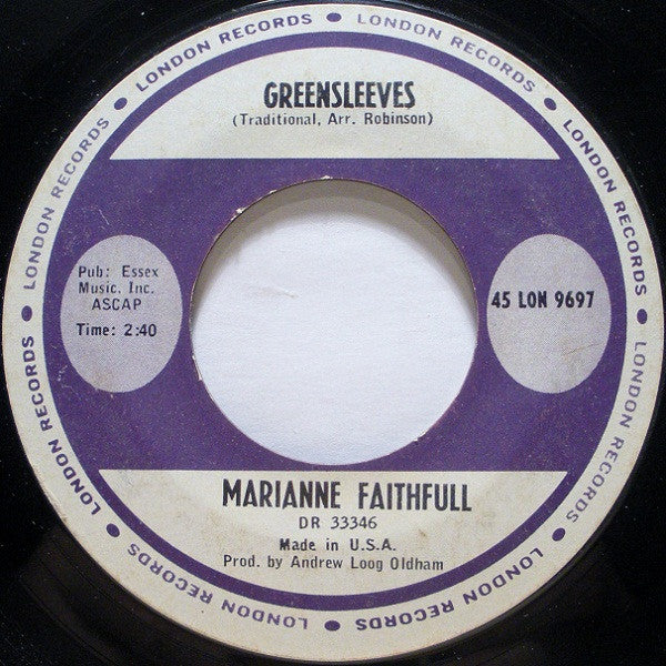 Marianne Faithfull : As Tears Go By (7", Single, Styrene)