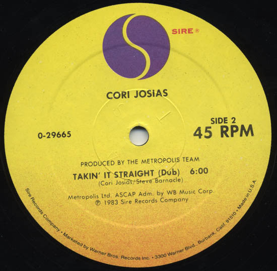 Cori Josias : Takin' It Straight (12", Maxi)