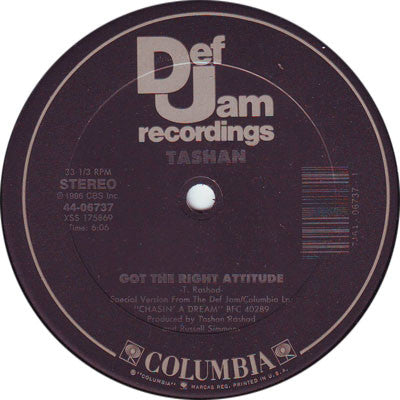 Tashan : Read My Mind B/W Got The Right Attitude (12", Single)