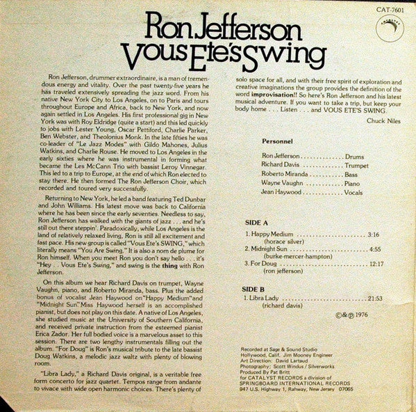 Ron Jefferson : Vous Ete's Swing (LP)