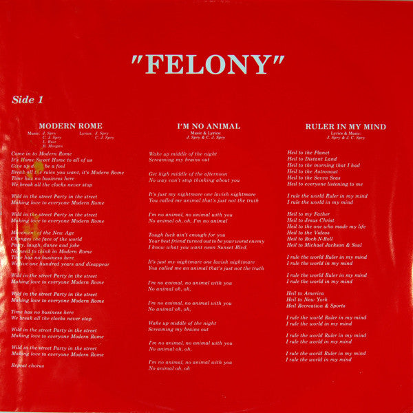 Felony (4) : The Vigilante (LP)