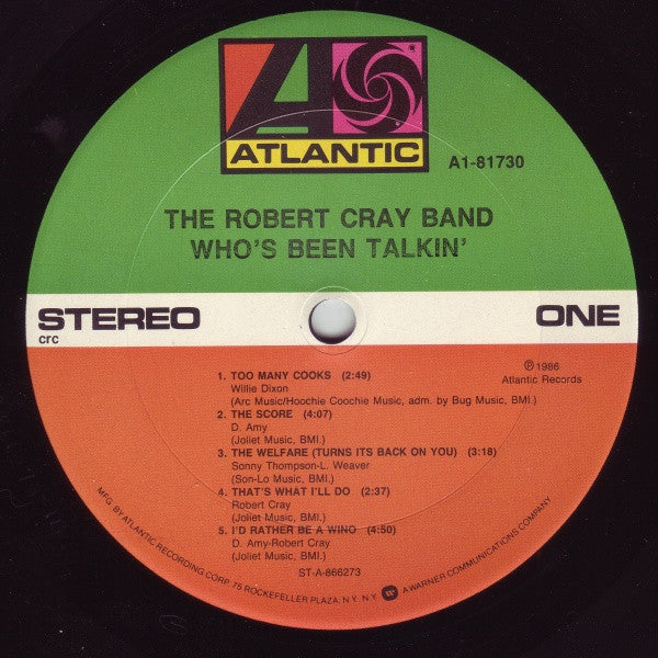 The Robert Cray Band : Who's Been Talkin' (LP, Club, RE, RM)