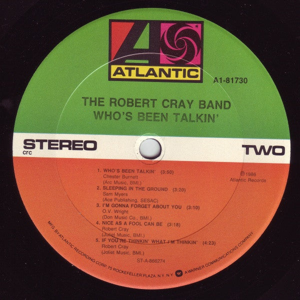 The Robert Cray Band : Who's Been Talkin' (LP, Club, RE, RM)