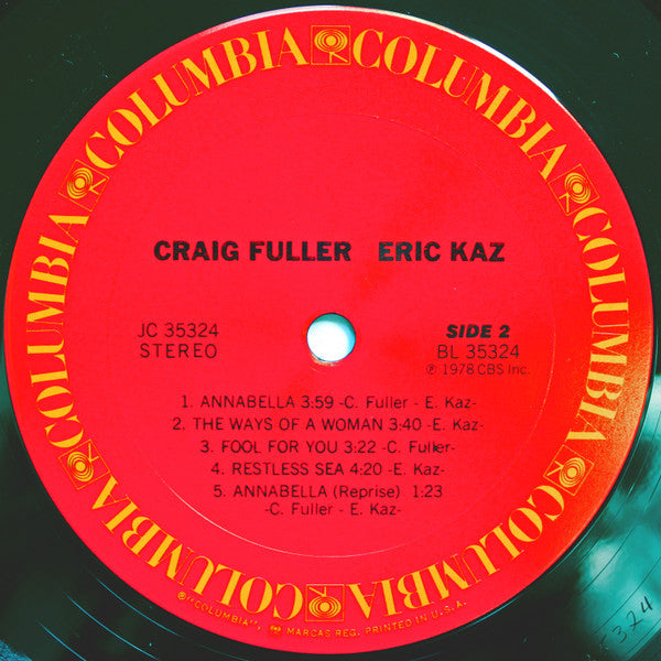 Craig Fuller / Eric Kaz : Craig Fuller / Eric Kaz (LP, Album)