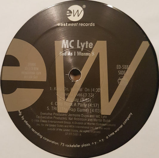 MC Lyte : Bad As I Wanna Be (LP, Album, Promo)