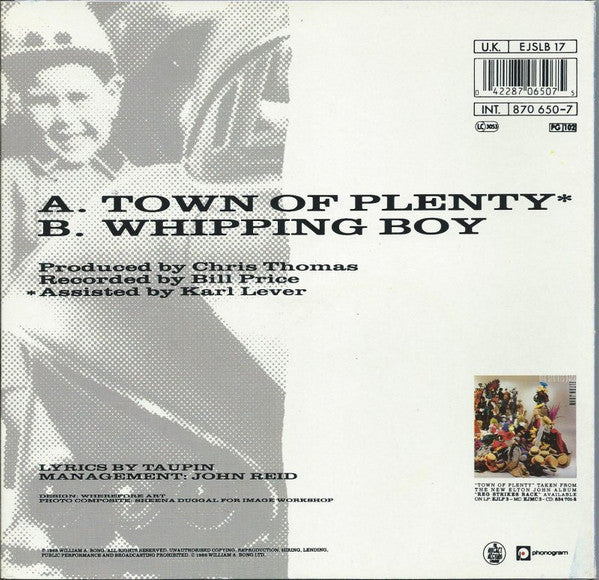 Elton John : Town Of Plenty (7", Single, Ltd)