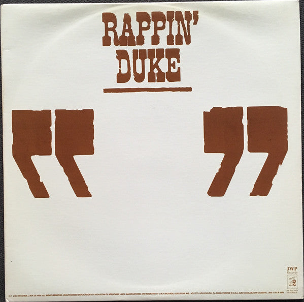 Rappin' Duke : Rappin' Duke (12")