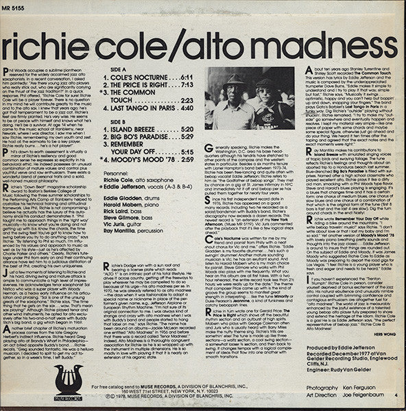 Richie Cole : Alto Madness (LP, Album)