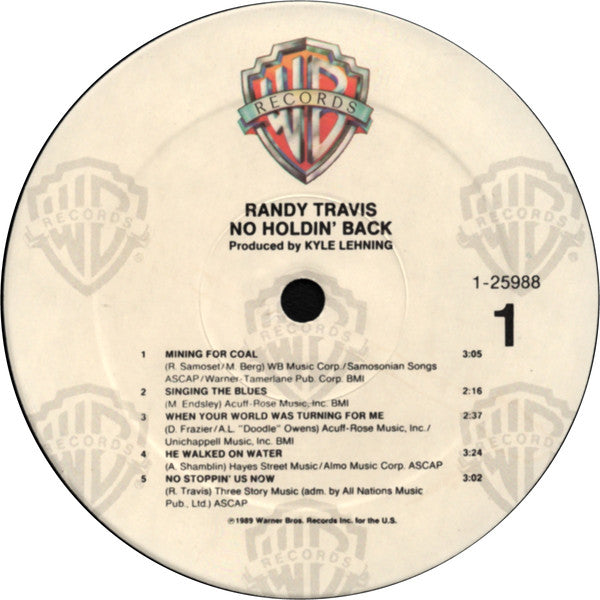 Randy Travis : No Holdin' Back (LP, Album, Spe)