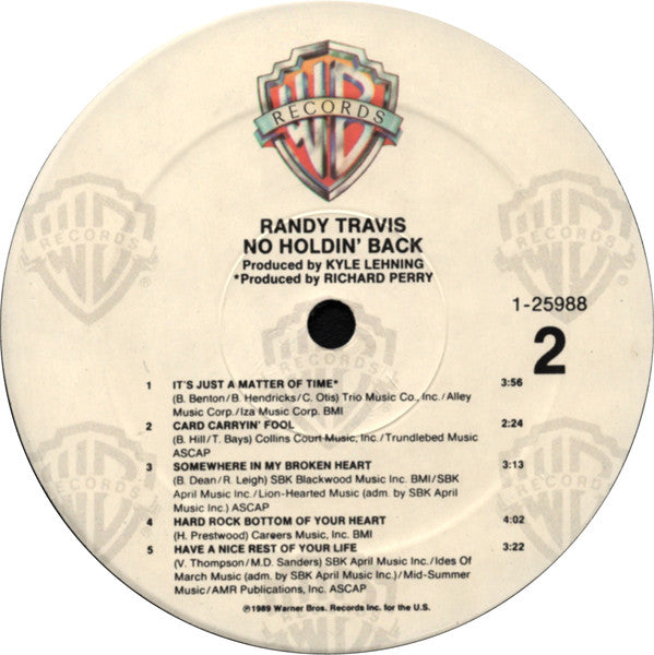 Randy Travis : No Holdin' Back (LP, Album, Spe)