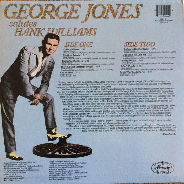 George Jones (2) : George Jones Salutes Hank Williams (LP, Album, RE)