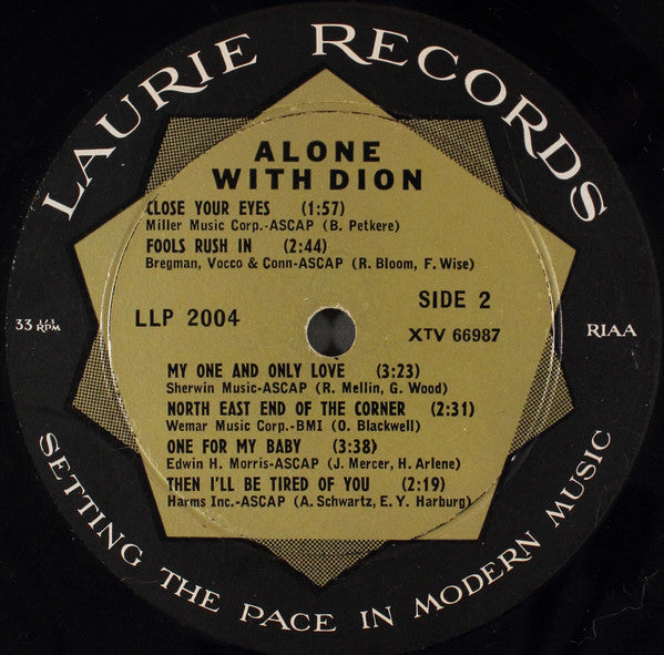 Dion (3) : Alone With Dion (LP, Album)