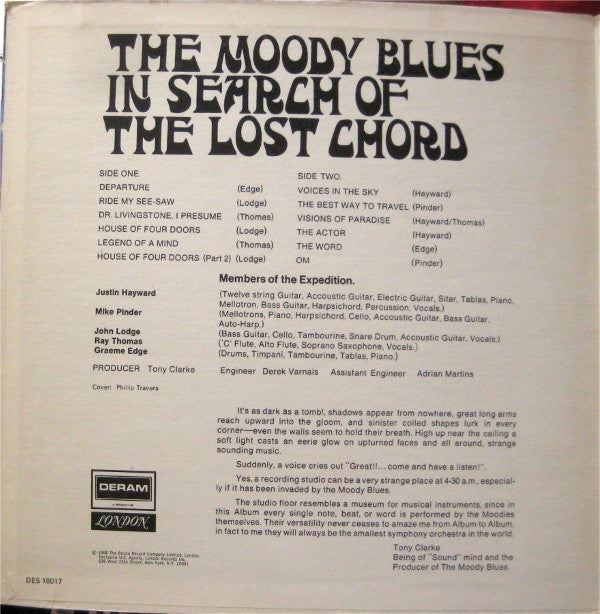 The Moody Blues : In Search Of The Lost Chord (LP, Album, RE, W -)