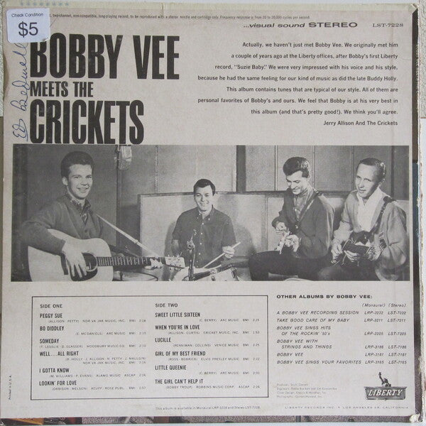 Bobby Vee and The Crickets (2) : Bobby Vee Meets The Crickets (LP, Album)