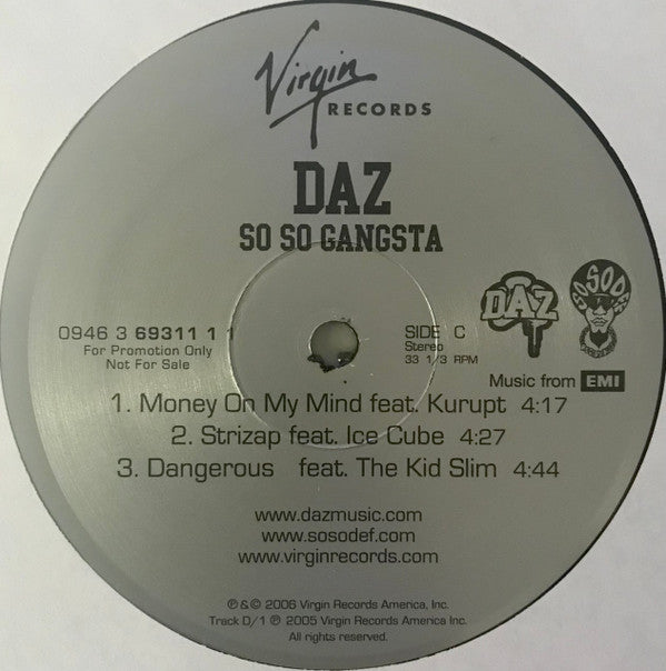 Daz* : So So Gangsta (2xLP, Album, Promo)