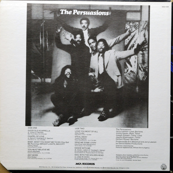 The Persuasions : We Still Ain't Got No Band (LP, Album, Glo)