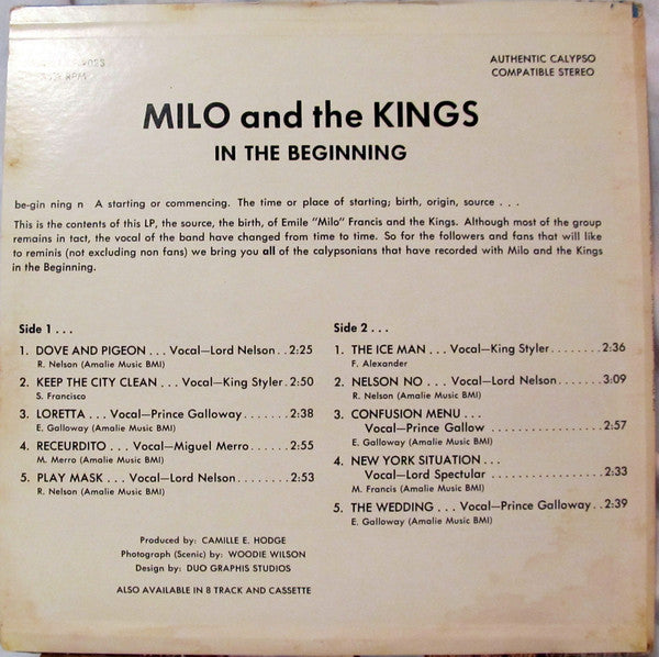 Milo And The Kings : In The Beginning (LP, Album)