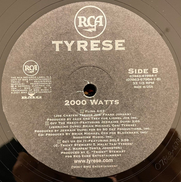 Tyrese : 2000 Watts (2xLP, Album)