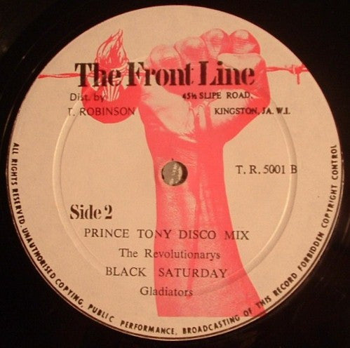 Gregory Isaacs / U-Roy / The Revolutionaries / The Gladiators : The Tide Is High / Step It Out A Yard / Prince Tony Disco Mix / Black Saturday (12")