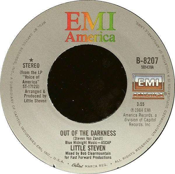 Little Steven : Out Of The Darkness (7")