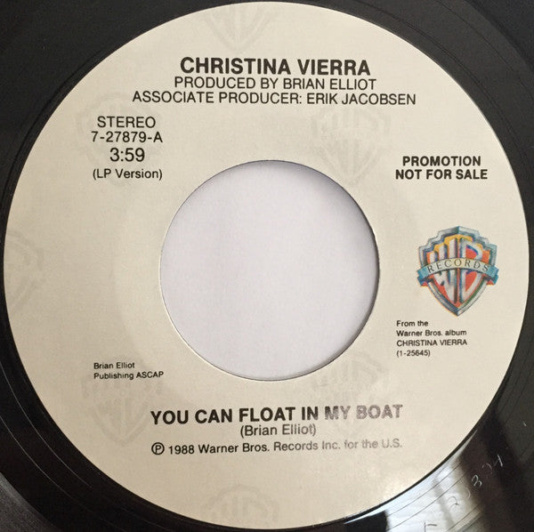 Christina Vierra : You Can Float In My Boat (7", Promo)