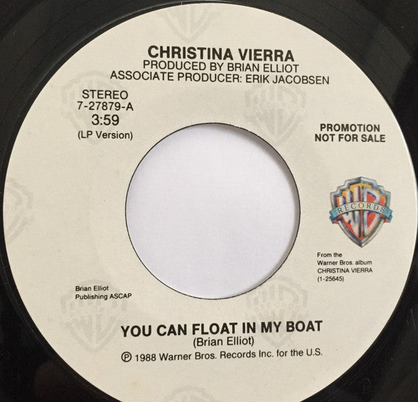 Christina Vierra : You Can Float In My Boat (7", Promo)