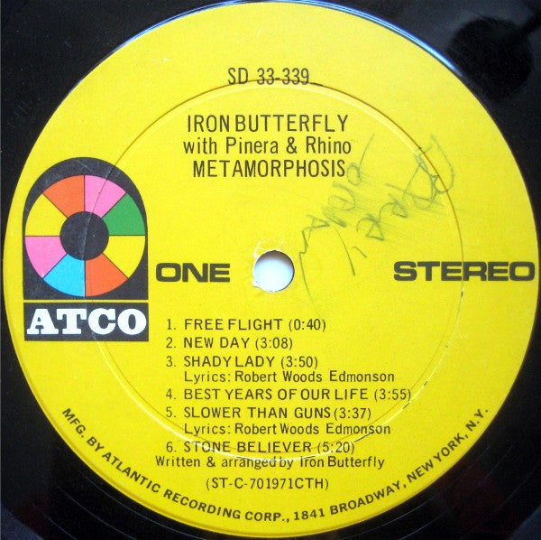 Iron Butterfly With Mike Pinera & El Rhino : Metamorphosis (LP, Album, CTH)