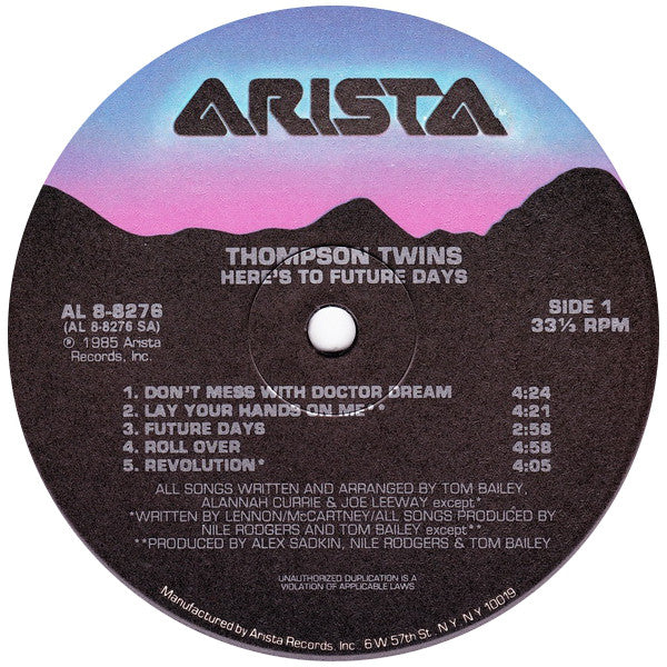 Thompson Twins : Here's To Future Days (LP, Album, Ind)