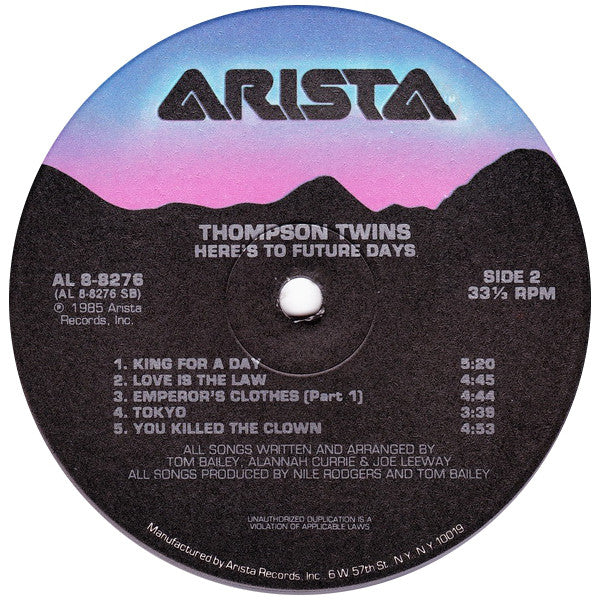 Thompson Twins : Here's To Future Days (LP, Album, Ind)