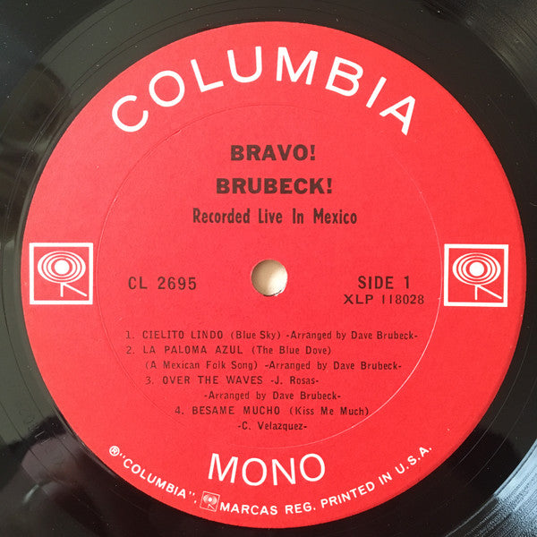 The Dave Brubeck Quartet : Bravo! Brubeck! (LP, Album, Mono)