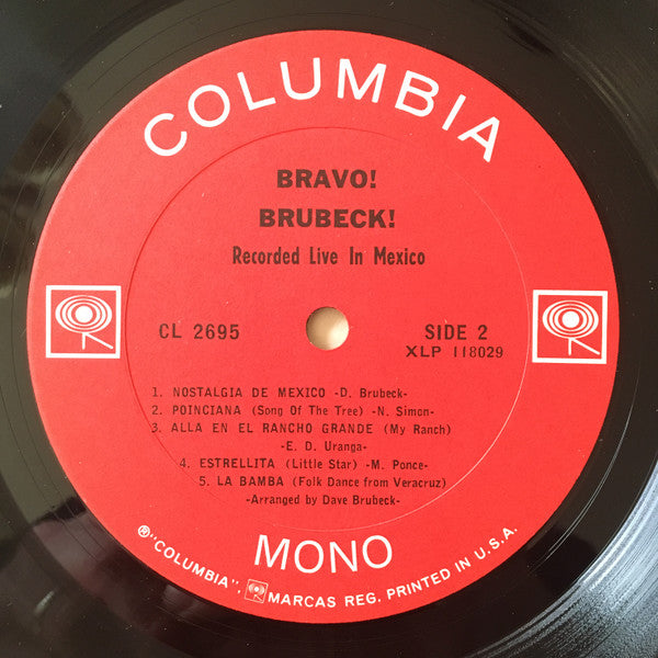 The Dave Brubeck Quartet : Bravo! Brubeck! (LP, Album, Mono)