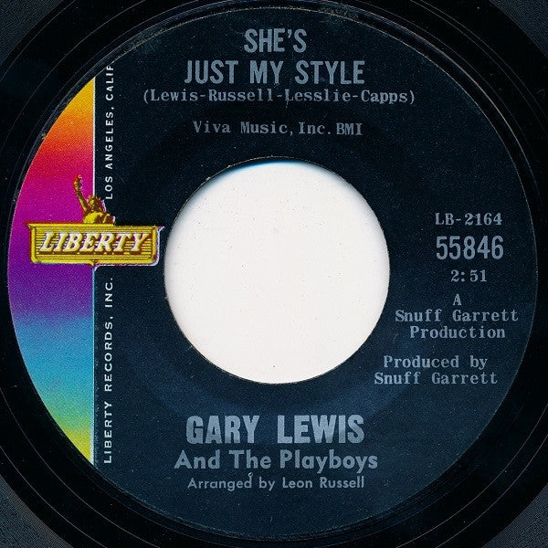 Gary Lewis And The Playboys* : She's Just My Style (7", Single, Styrene, She)