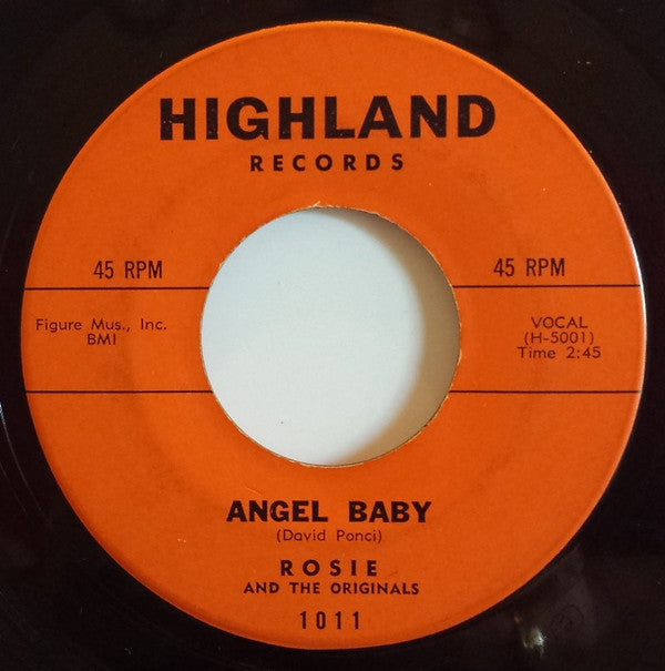 Rosie & The Originals : Angel Baby / Give Me Love (7", Single)