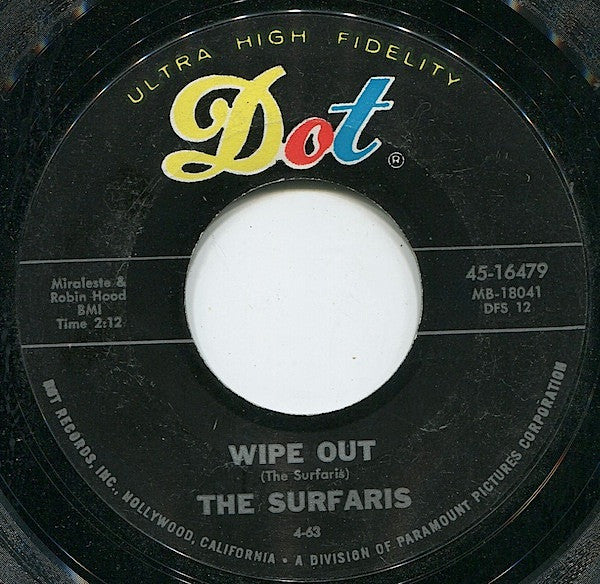 The Surfaris : Wipe Out / Surfer Joe (7", Single, Styrene, Mon)