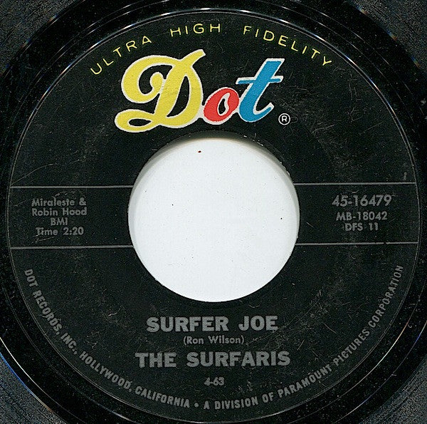 The Surfaris : Wipe Out / Surfer Joe (7", Single, Styrene, Mon)