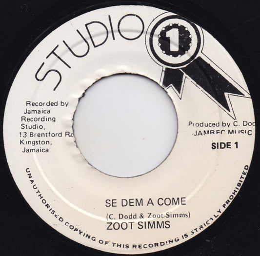 Zoot Simms / Ken Parker : Se Dem A Come / Have A Good Time (7", RP)