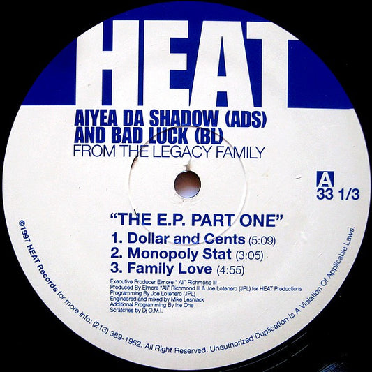 Aiyea Da Shadow And Bad Luck (8) : The E.P. Part One (12", EP)