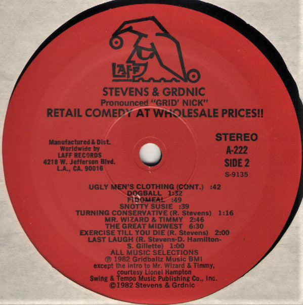 Stevens & Grdnic : Retail Comedy @ Wholesale Prices (LP, Album)