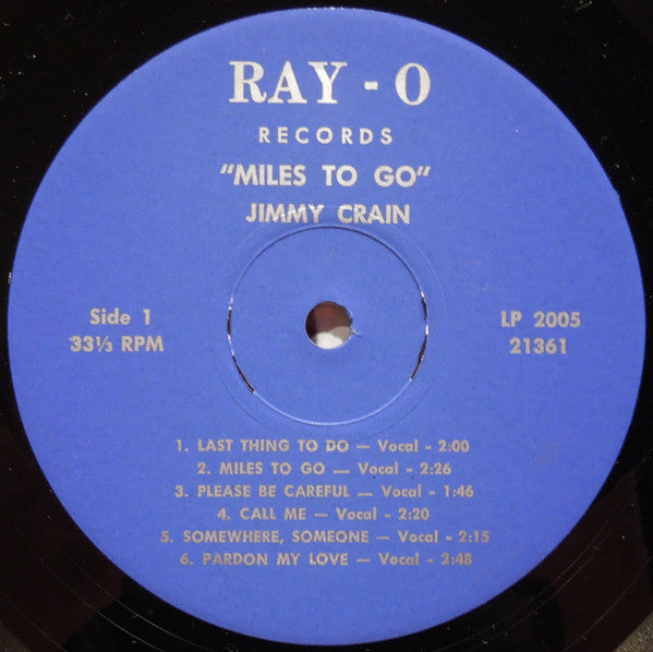 Jimmy Crain : Miles To Go (LP, Album)