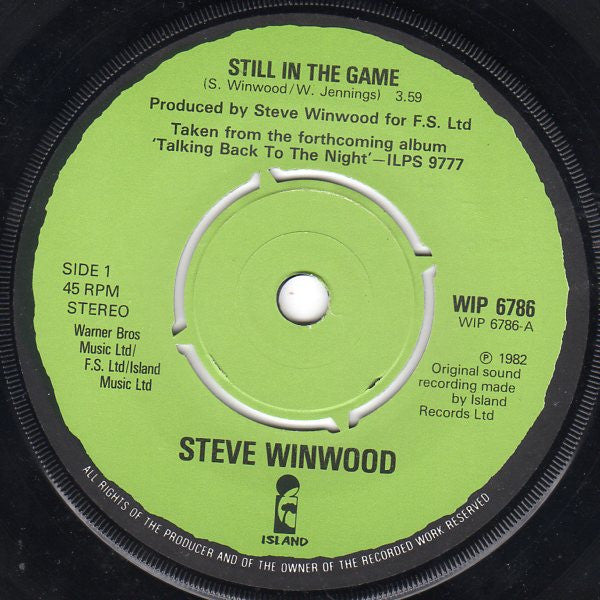 Steve Winwood : Still In The Game (7", Single)