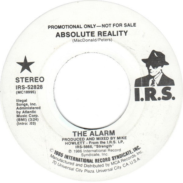 The Alarm : Absolute Reality (7", Single, Promo, Pin)