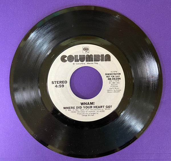 Wham! : Where Did Your Heart Go? (7", Single, Promo, Styrene)