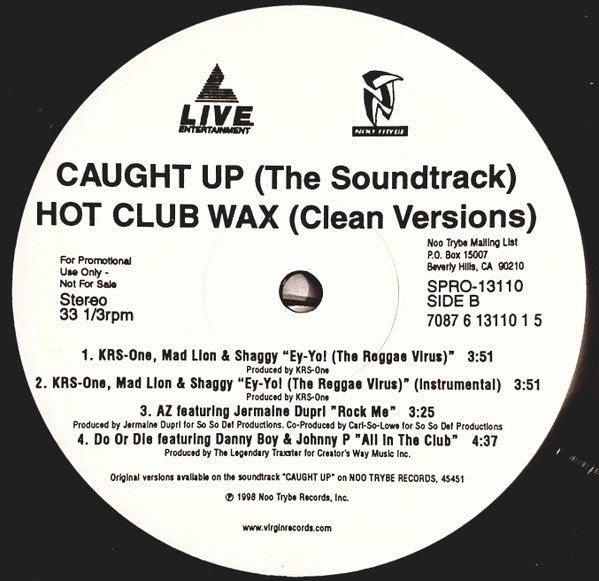 Various : Caught Up (The Soundtrack) Hot Club Wax (12", Promo, Cle)