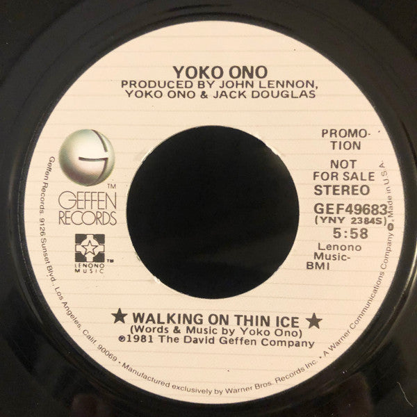 Yoko Ono : Walking On Thin Ice (7", Single, Promo)